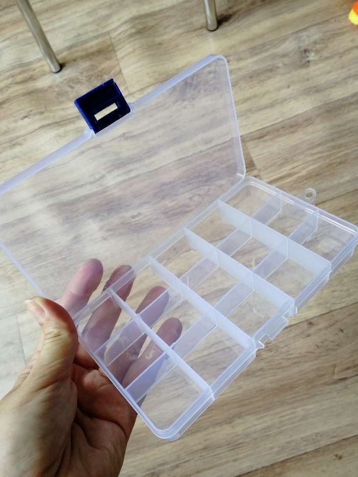 Фотография покупателя товара Бокс пластиковый для хранений RICCO, 15 отделений, 17,5×10×2 см, цвет белый - Фото 4