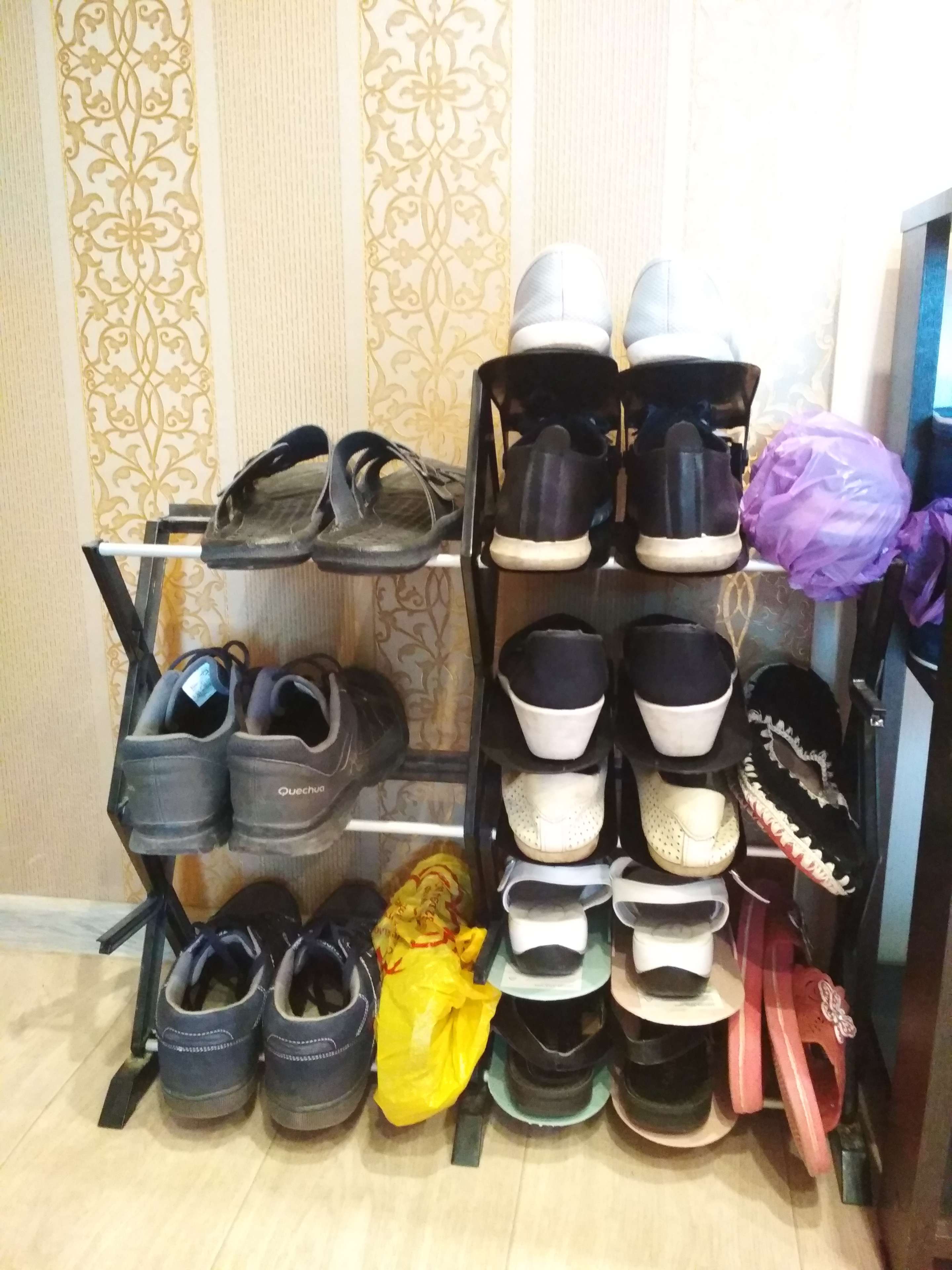 Фотография покупателя товара Подставка для хранения обуви регулируемая, 26×10×6 см, цвет мятный - Фото 4
