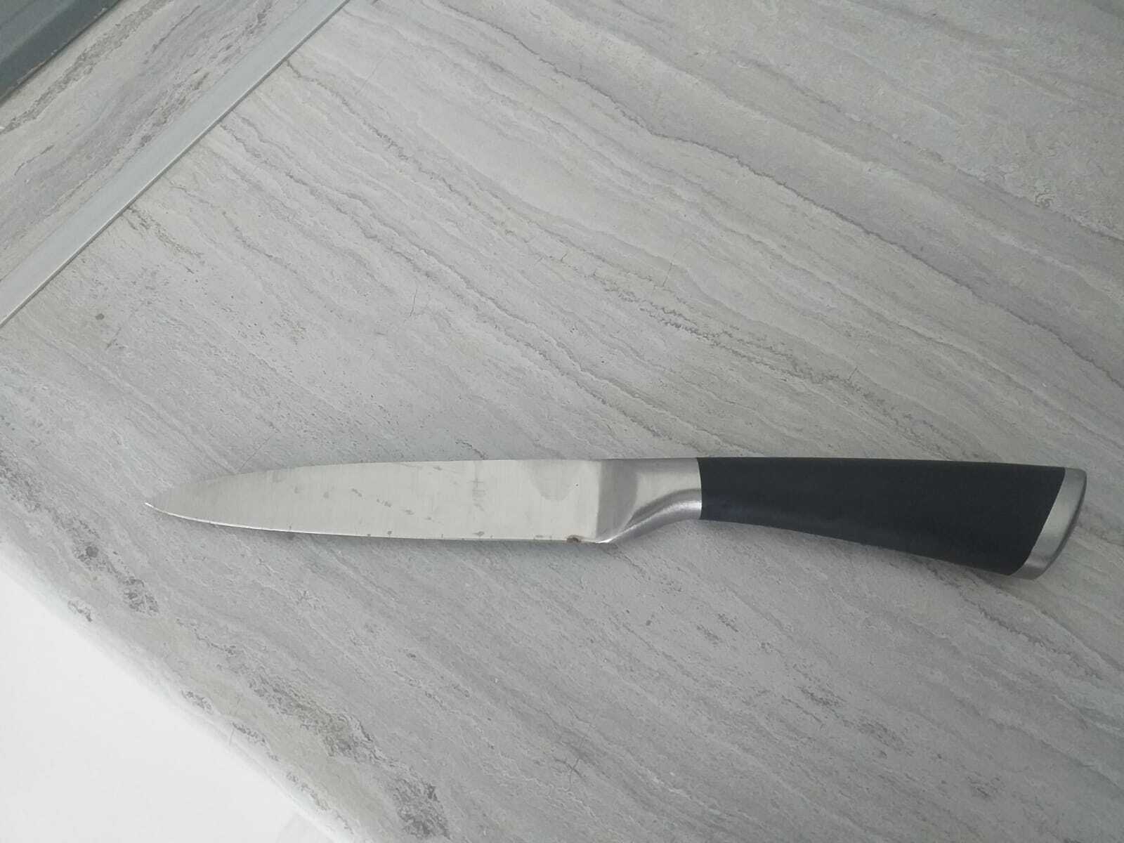 Фотография покупателя товара Нож кухонный Доляна Venus, лезвие 12,5 см, цвет чёрный