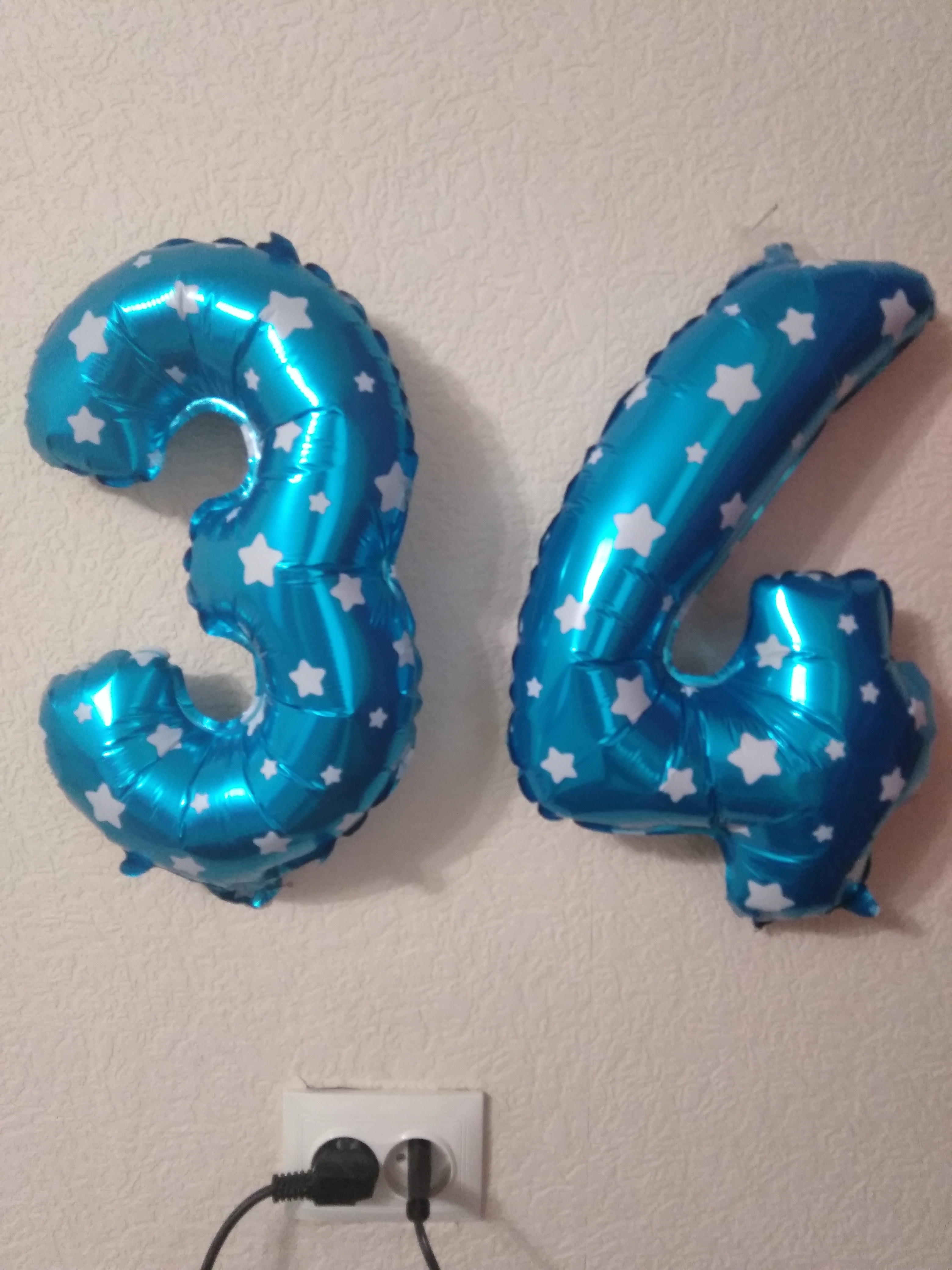 Фотография покупателя товара Шар фольгированный 16" Цифра 3, звёзды, индивидуальная упаковка, цвет голубой