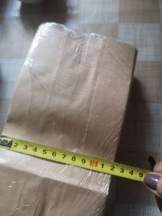 Фотография покупателя товара Пакет крафт бумажный, фасовочный, прямоугольное дно, 12 х 8 х 24 см, 50 г/м2 - Фото 3