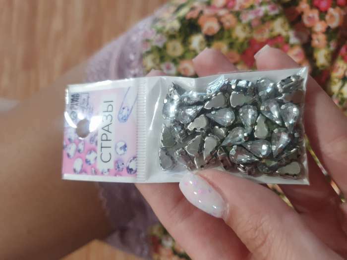 Фотография покупателя товара Стразы пришивные «Капля», в цапах, 6×10 мм, 50 шт., белые