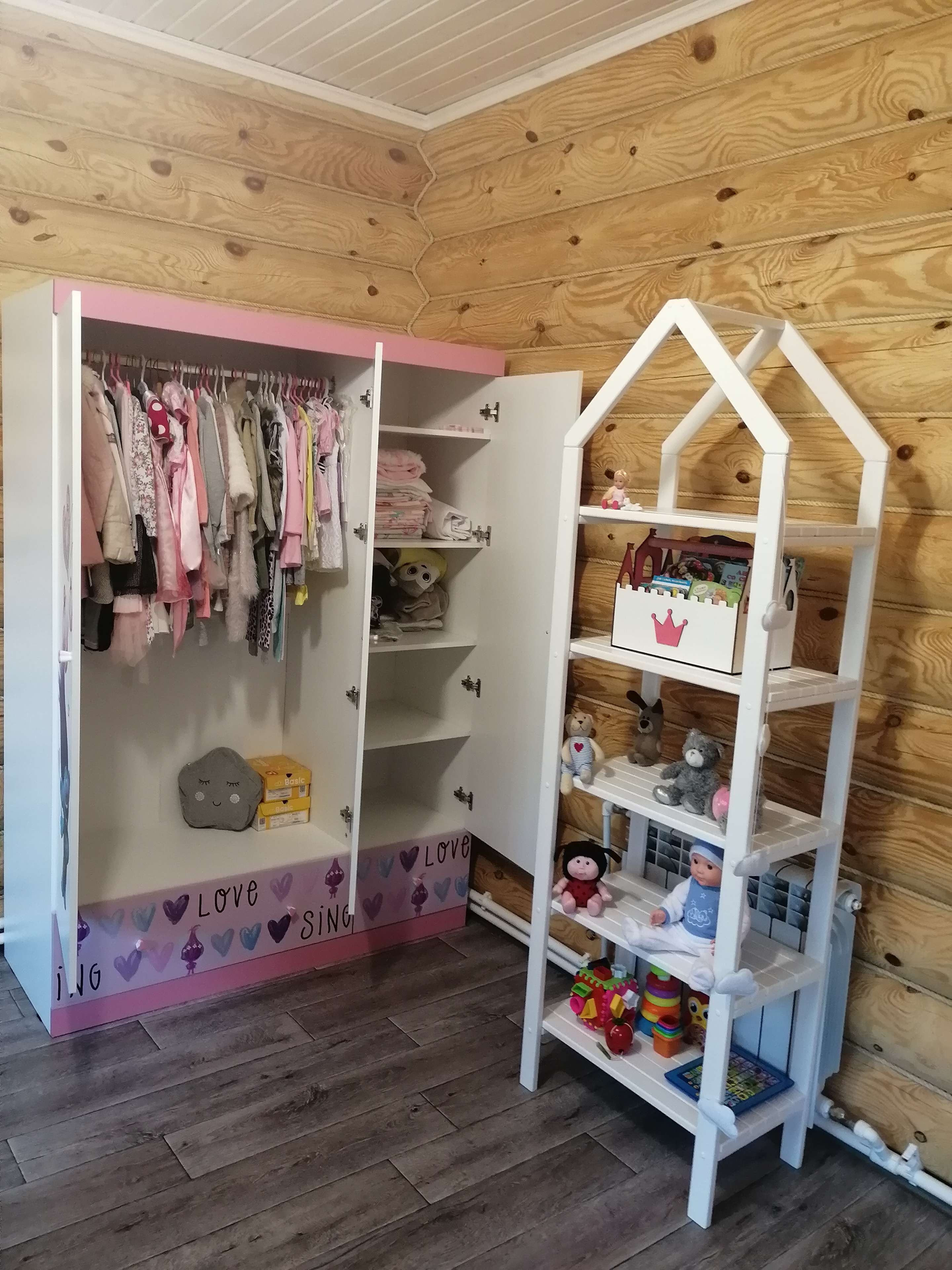 Фотография покупателя товара Шкаф трехсекционный Polini kids Fun 1360 «Тролли», розовый - Фото 2