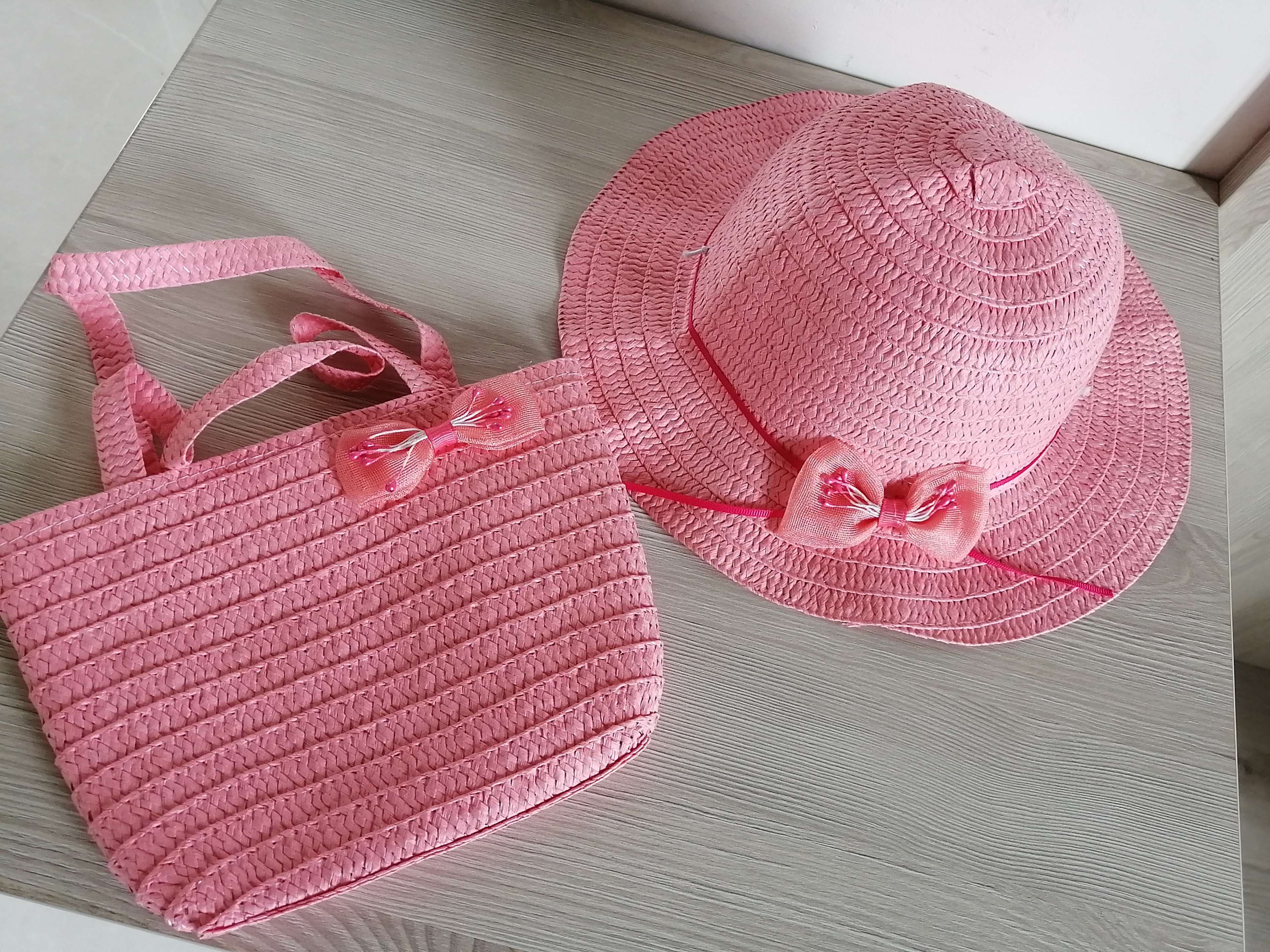 Фотография покупателя товара Набор сумочка и шляпка с бантиком, р-р 50-52 см, цвет розовый - Фото 1