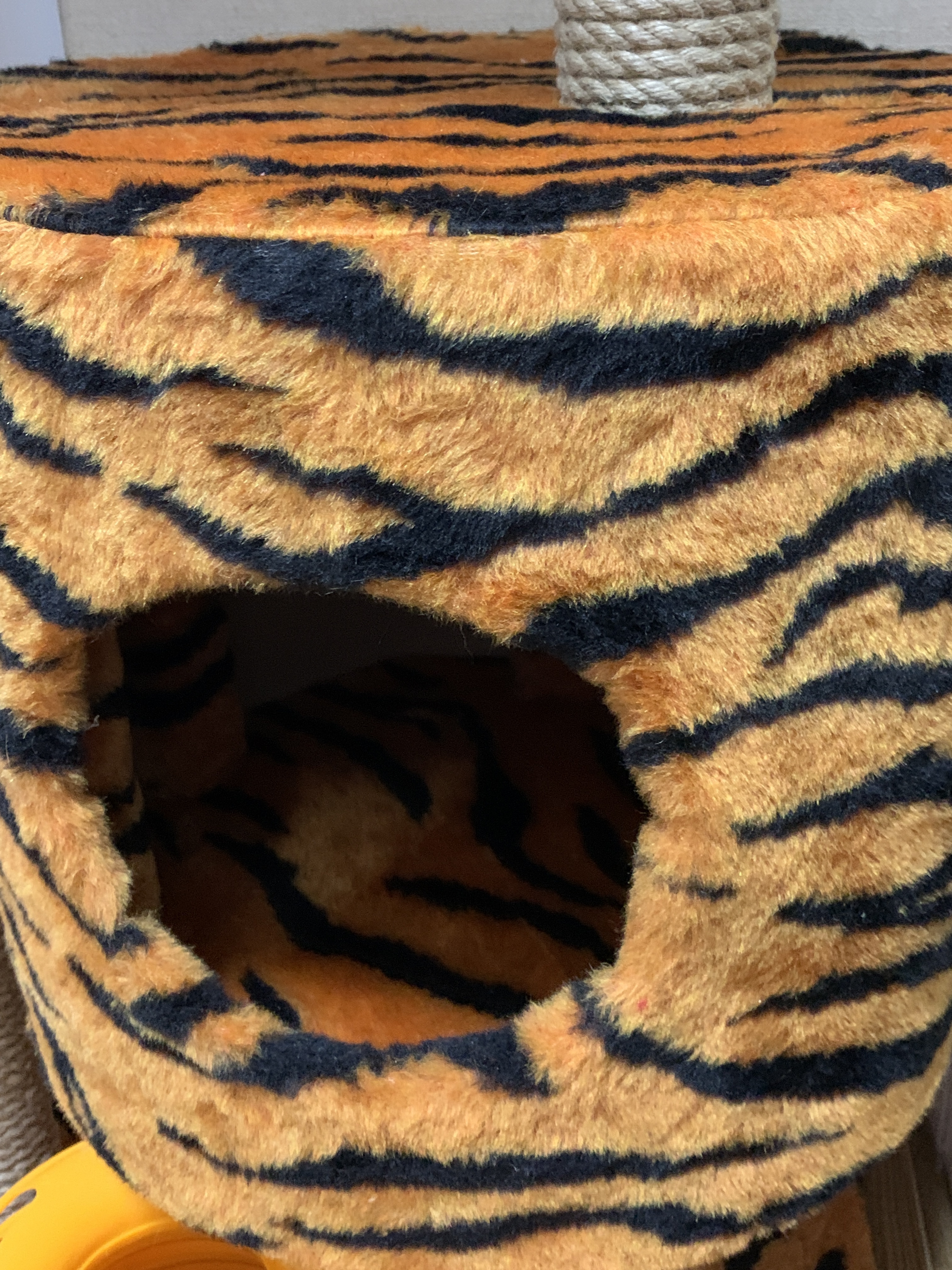 Фотография покупателя товара Домик для кошек с когтеточкой "Круглый с площадкой", 52 х 52 х 95 см, зебра - Фото 3