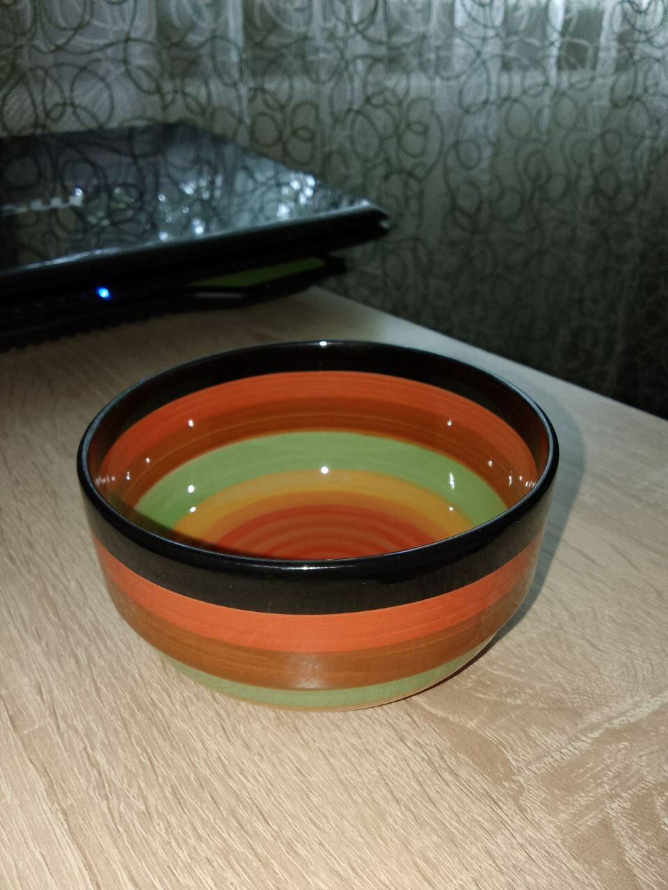 Фотография покупателя товара Салатник керамический Доляна «Индия», 300 мл, d=11 см, цвет оранжевый - Фото 1