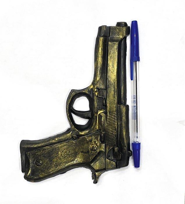 Фотография покупателя товара Фигурное мыло "Пистолет" черное золото, 80гр