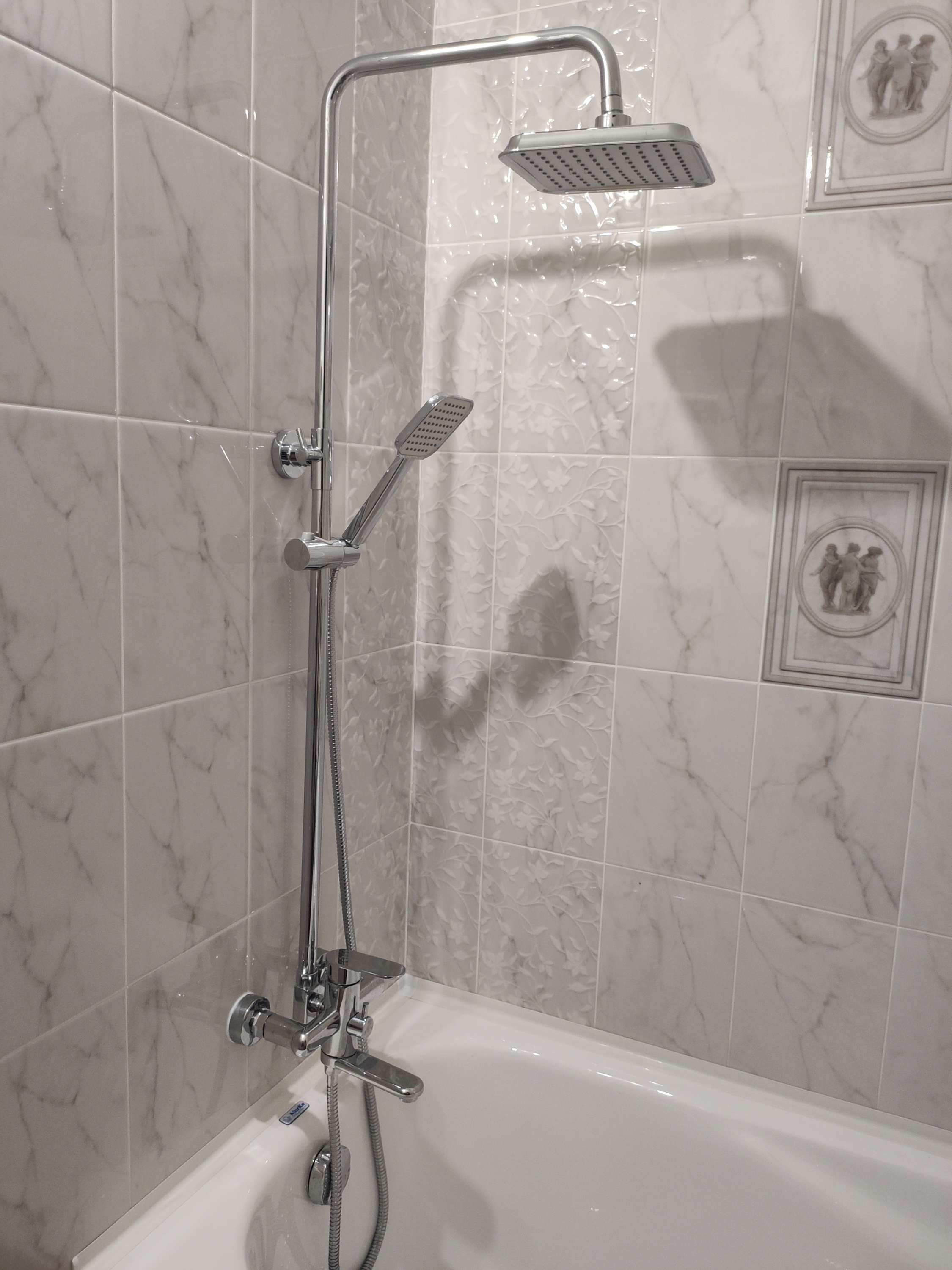 Фотография покупателя товара Штанга со смесителем Accoona A8395, однорычажная, с тропическим душем, хром - Фото 1