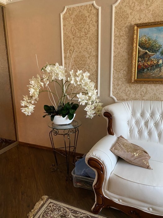 Фотография покупателя товара Цветы искусственные "Орхидея амабилис" 90 см, белый