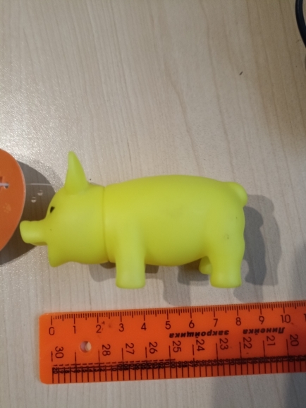 Фотография покупателя товара Игрушка пищащая "Маленький поросёнок" для собак, 9 см, жёлтая
