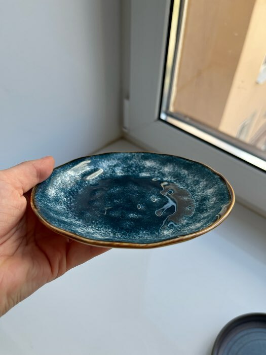 Фотография покупателя товара Тарелка керамическая пирожковая «Море», d=15 см, цвет синий - Фото 4