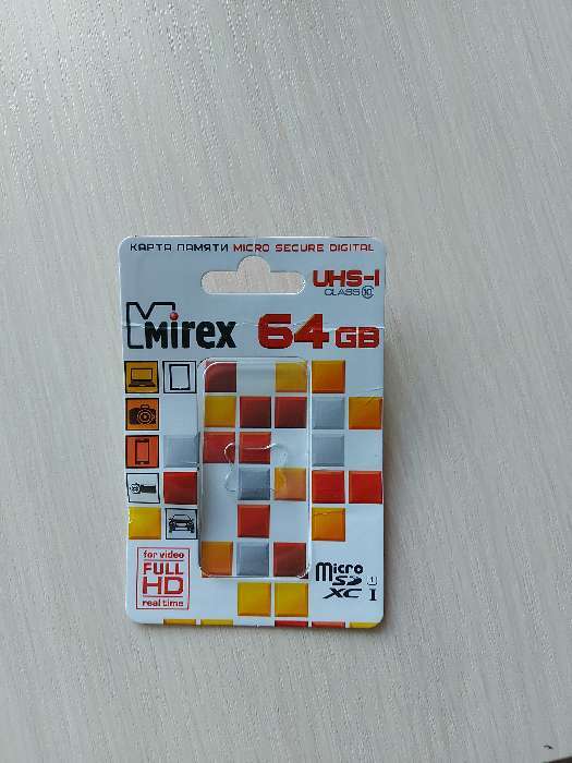 Фотография покупателя товара Карта памяти Mirex microSD, 64 Гб, SDXC, UHS-I, класс 10