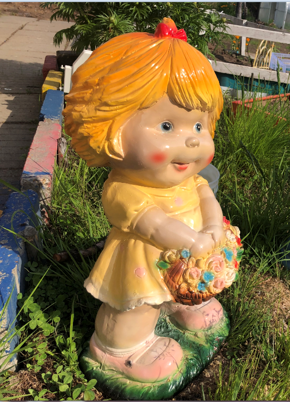 Фотография покупателя товара Садовая фигура "Девочка с цветами средняя" 25х23х49см - Фото 1
