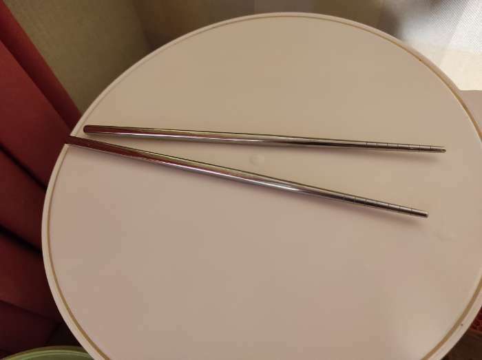 Фотография покупателя товара Палочки для суши Bacchette, длина 21 см, цвет серебряный