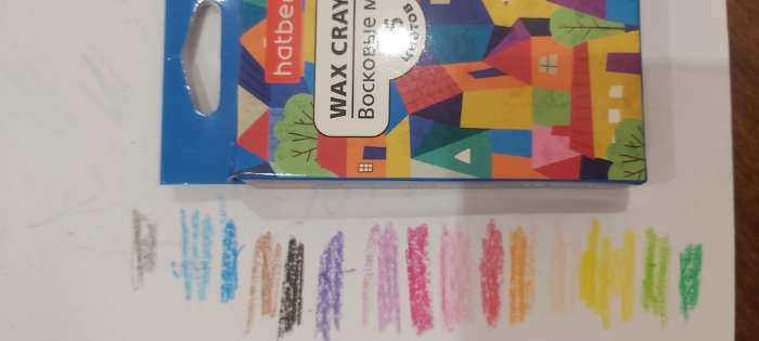 Фотография покупателя товара Мелки восковые 16 цветов Hatber Deep "Городок", диаметр 9 мм, круглый корпус, в картонной коробке с европодвесом - Фото 2