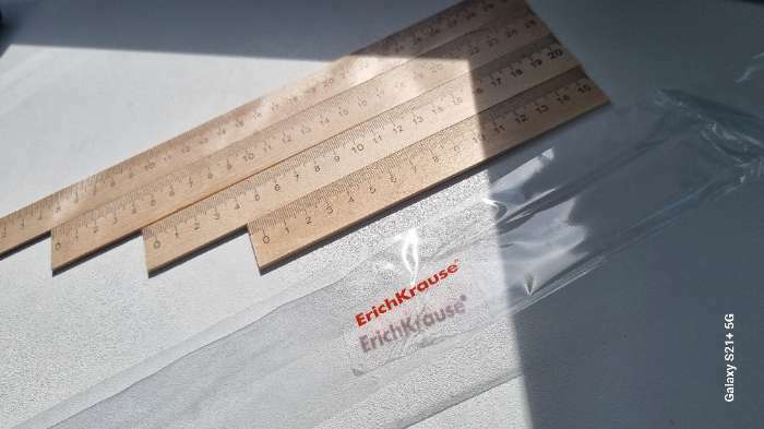 Фотография покупателя товара Набор 4 линейки деревянные (15 см, 20 см, 25 см, 30 см) - Фото 4