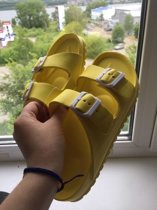 Фотография покупателя товара Сланцы женские пляжные, цвет жёлтый, размер 36