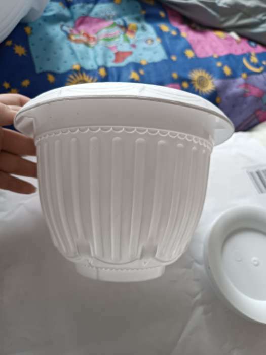 Фотография покупателя товара Горшок для цветов с поддоном «Байкал», 2 л, пластиковый, белый - Фото 2