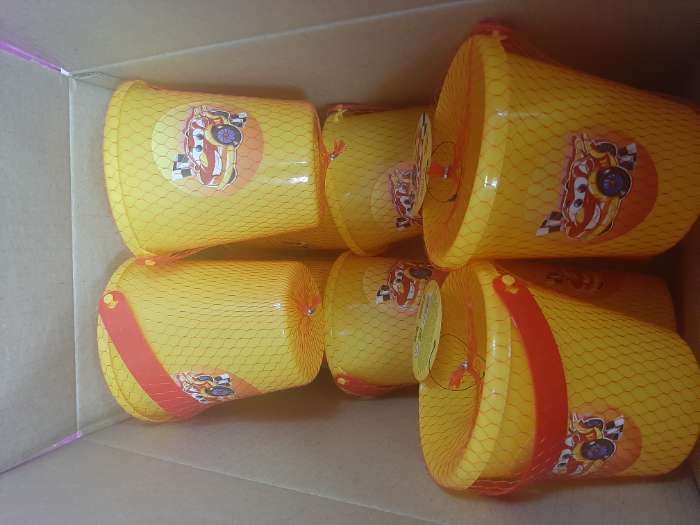 Фотография покупателя товара Ведро детское пластиковое для песочницы и снега «Машинка», 1 л - Фото 1