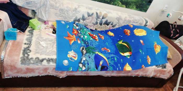 Фотография покупателя товара Вафельное полотенце пляжное Риф 80х150 см, разноцветный, хлопок 100%, 160 г/м2 - Фото 2