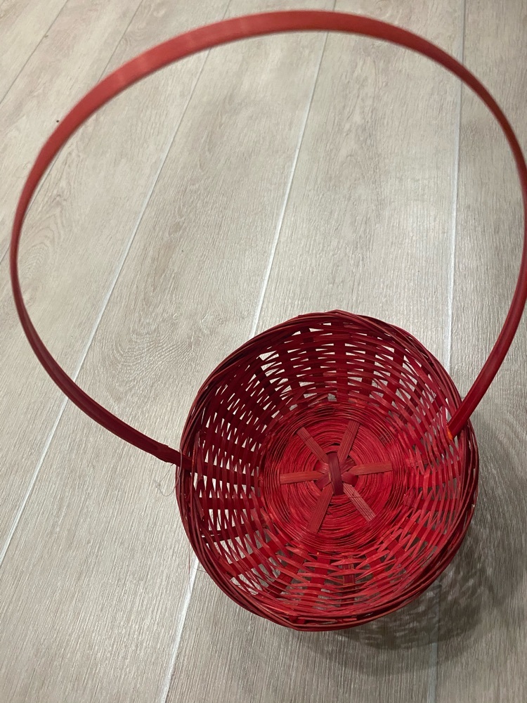 Фотография покупателя товара Корзина плетеная, бамбук, D19xH5 см, красный