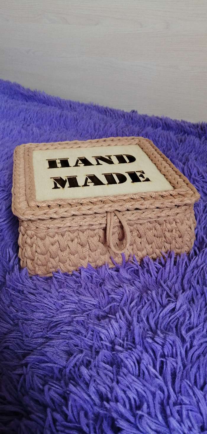 Фотография покупателя товара Набор заготовок для вязания "Квадрат, Hand made", донышко фанера (2 в 1), 20×20 см, d=9мм - Фото 1