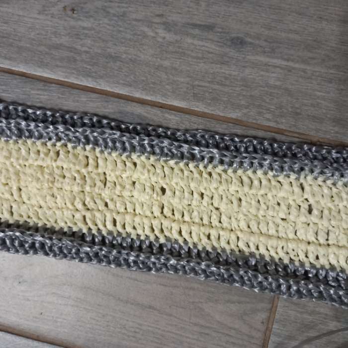 Фотография покупателя товара Пряжа "Для вязания мочалок" 100% полипропилен 400м/100±10 гр в форме клубка (баклажан) - Фото 1