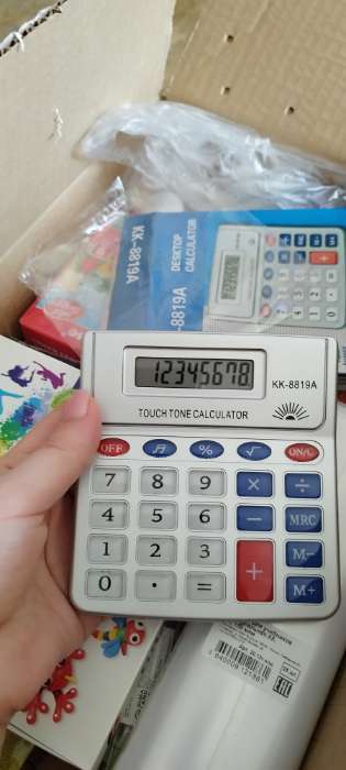 Фотография покупателя товара Калькулятор настольный, 8 - разрядный, KK - 8819А, с мелодией