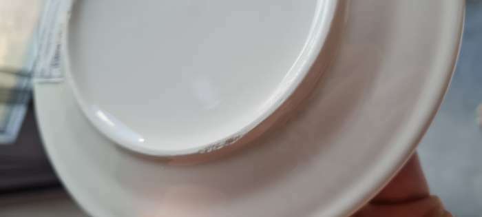 Фотография покупателя товара Тарелка фарфоровая пирожковая с утолщённым краем Доляна White Label, d=15 см, цвет белый - Фото 3