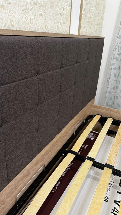 Фотография покупателя товара Кровать двуспальная «Клик Мебель. Оливия», с подъёмным механизмом, с ортопедическим основанием, 1600×2000 мм, цвет дуб сонома/какао рогожка - Фото 2