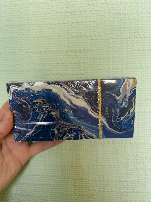 Фотография покупателя товара Конверт для денег «Синий мрамор», 16,5 × 8 см - Фото 1