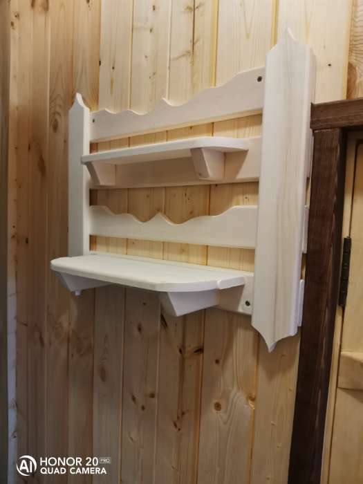 Фотография покупателя товара Полка для бани и сауны «Резная», 54×48×14 см, настенная, деревянная, 2 секции, «Добропаровъ» - Фото 1