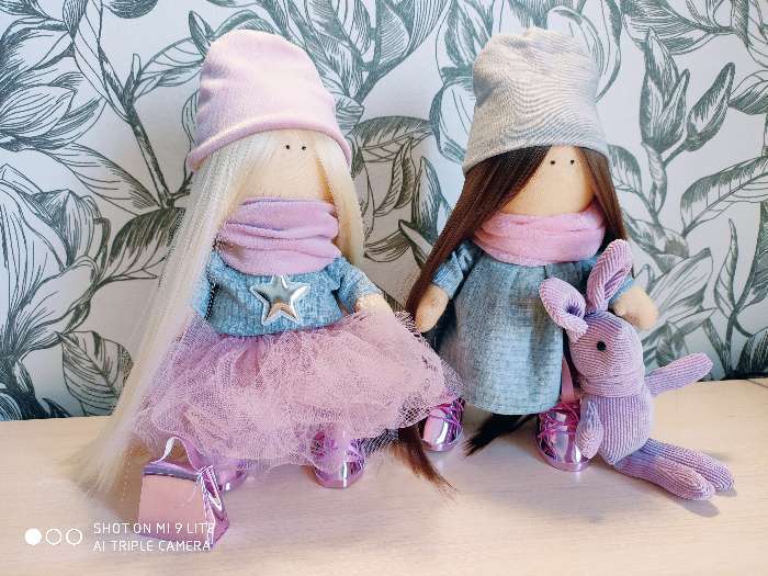 Фотография покупателя товара Набор для шитья. Интерьерные куклы «Подружки Вики и Ники- на праздник», 30 см - Фото 7