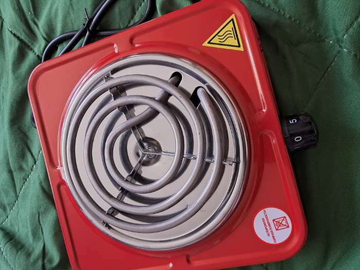 Фотография покупателя товара Плитка электрическая ENERGY EN-902R, 1000 Вт, 1 конфорка, красная