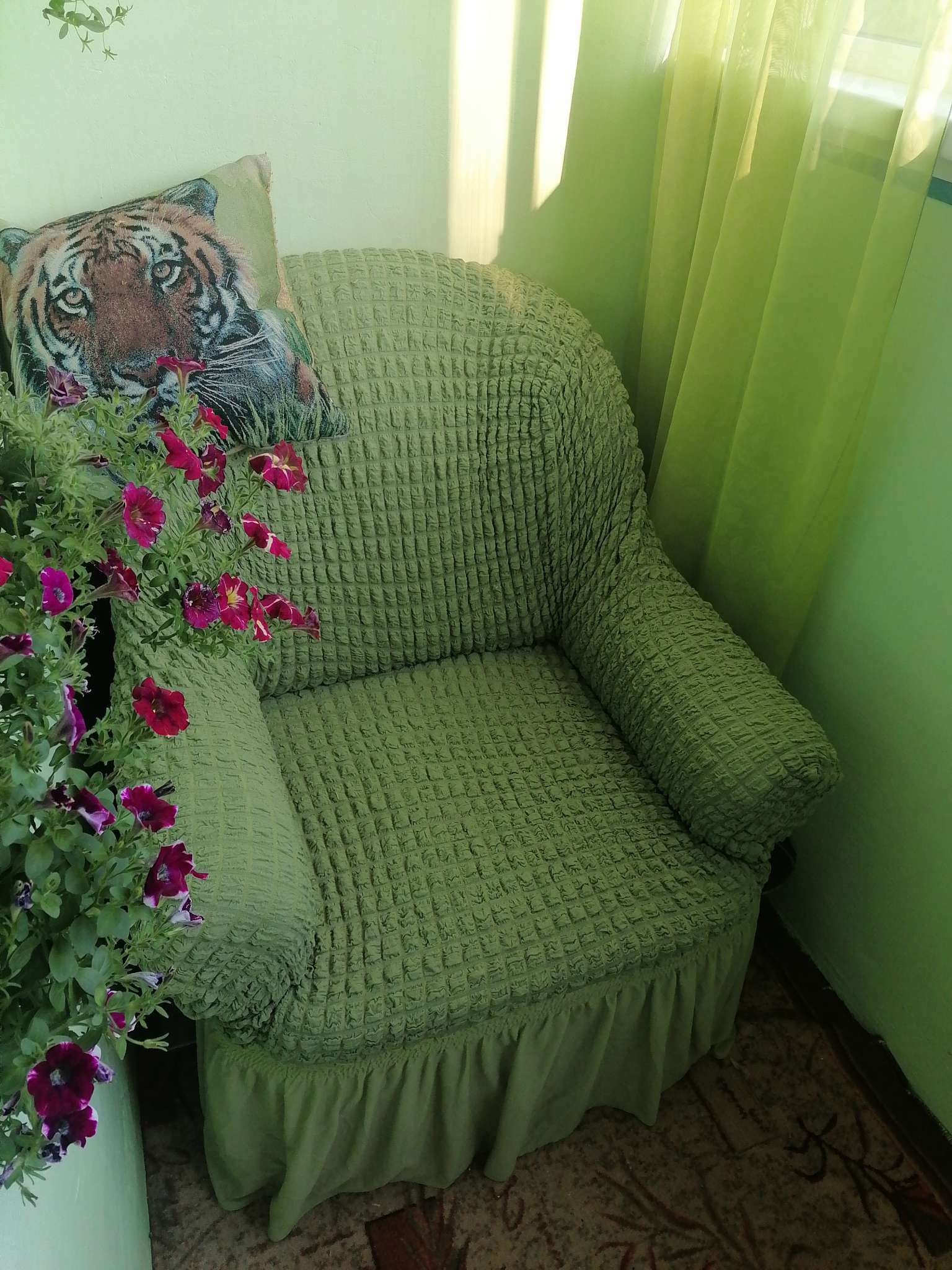 Фотография покупателя товара Чехол для кресла BULSAN, цвет бордовый - Фото 10