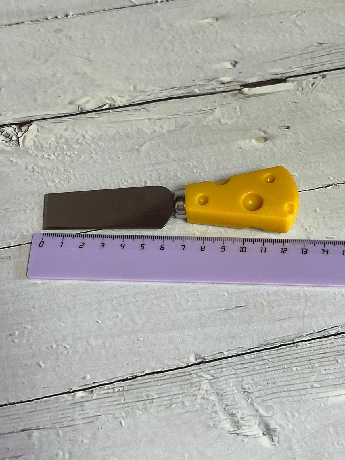 Фотография покупателя товара Нож для сыра Доляна Cheese, 13,5 см, цвет жёлтый - Фото 2