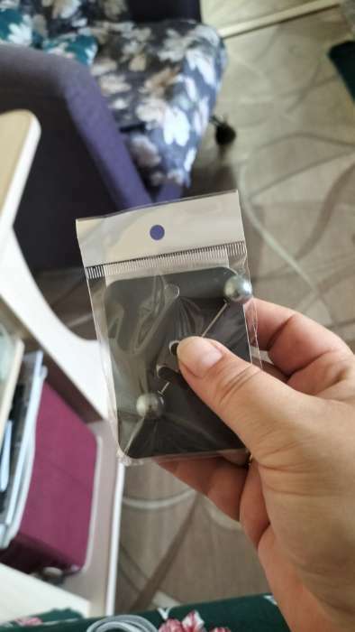 Фотография покупателя товара Булавка «Две жемчужины», 6 см, серая в золоте - Фото 2