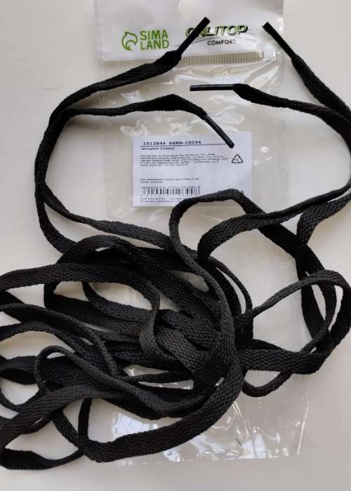 Фотография покупателя товара Шнурки для обуви, пара, плоские, 7 мм, 160 см, цвет чёрный
