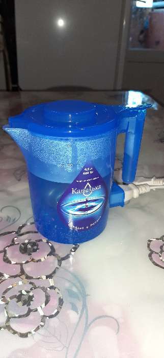 Фотография покупателя товара Чайник электрический "Капелька", пластик, 0.5 л, 600 Вт, синий - Фото 4