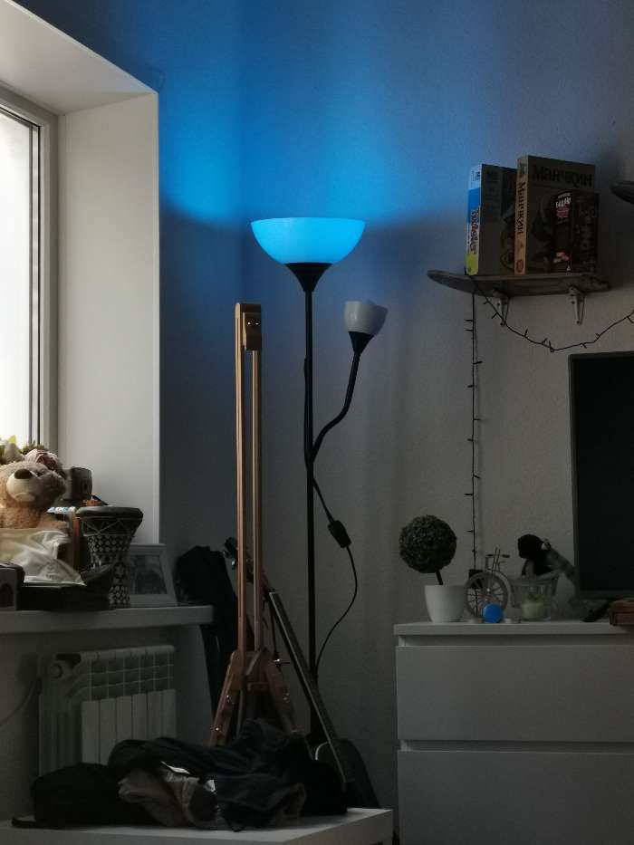 Фотография покупателя товара Лампа светодиодная с ИК сенсором Uniel, А60, 10 Вт, Е27, матовая, RGB - Фото 1