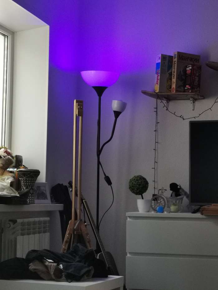 Фотография покупателя товара Лампа светодиодная с ИК сенсором Uniel, А60, 10 Вт, Е27, матовая, RGB - Фото 2