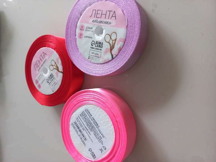 Фотография покупателя товара Лента атласная, 6 мм, 23±1 м, светло-сиреневая №45 - Фото 1