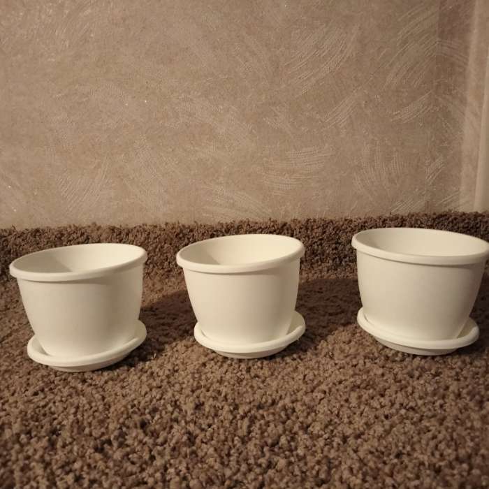 Фотография покупателя товара Горшок для цветов с поддоном Альтернатива «Афина», 500 мл, пластиковый, белый - Фото 4