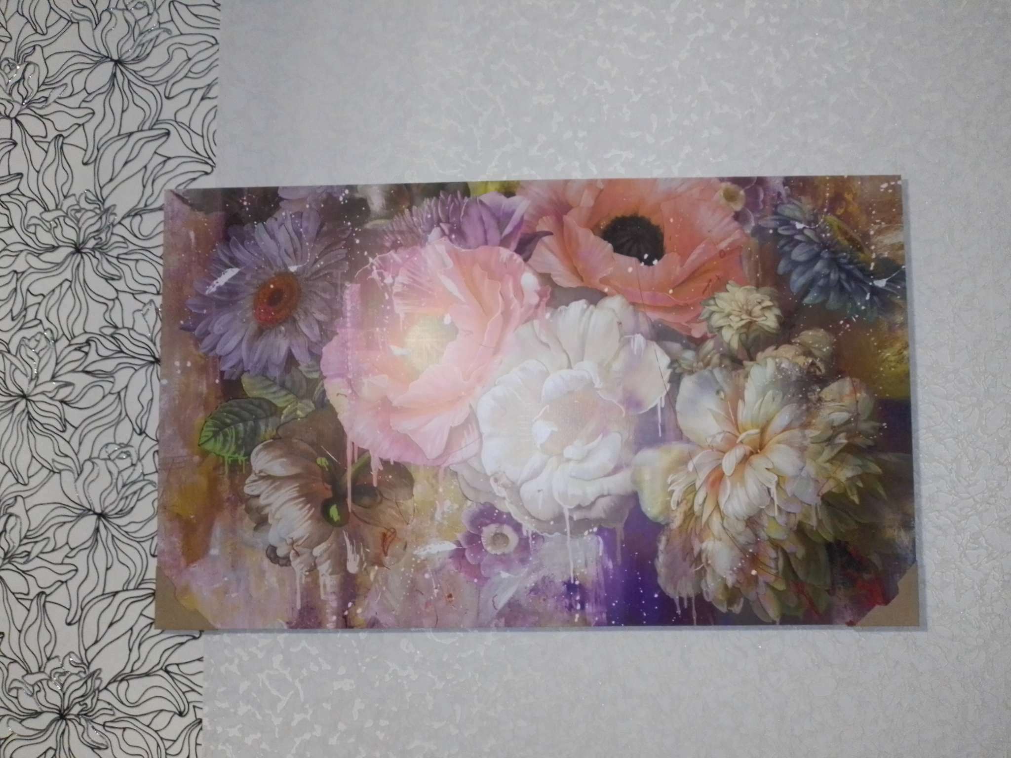 Фотография покупателя товара Картина-холст на подрамнике "Нежные цветы" 60х100 см - Фото 1