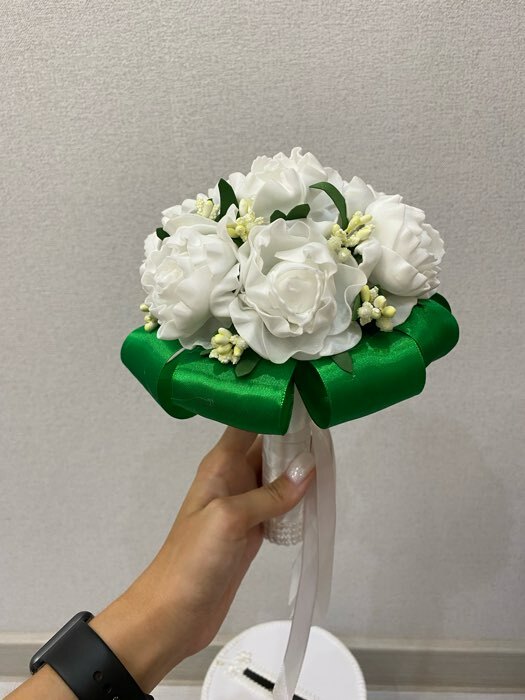 Фотография покупателя товара Букет "Объёмный цветок" 7 цветков, белый - Фото 2