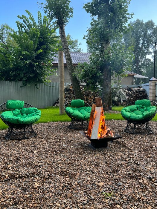 Фотография покупателя товара Кресло «Папасан», 77×81×68 см, чёрное, подушка МИКС - Фото 1