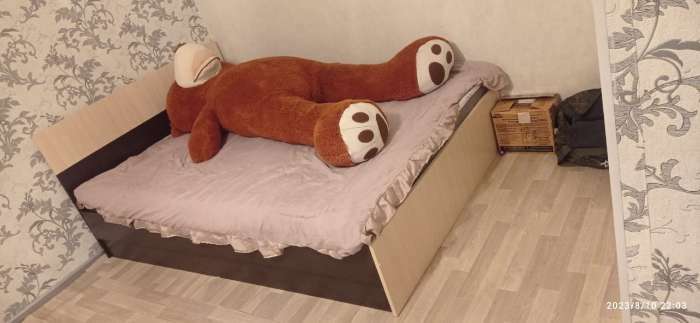 Фотография покупателя товара Кровать двуспальная «Юнона», 1600×2000 мм, цвет венге/дуб - Фото 37