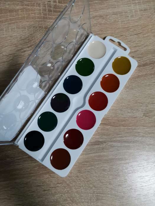 Фотография покупателя товара Акварель медовая ArtFox STUDY, 12 цветов, в пластиковой коробке, без кисти - Фото 3