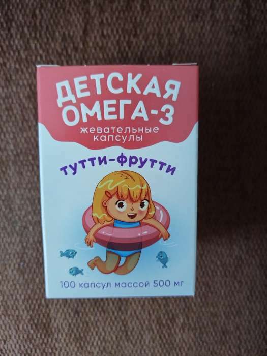 Фотография покупателя товара Омега-3 детская «Кук Ля Кук» со вкусом тутти-фрутти, 100 капсул - Фото 1