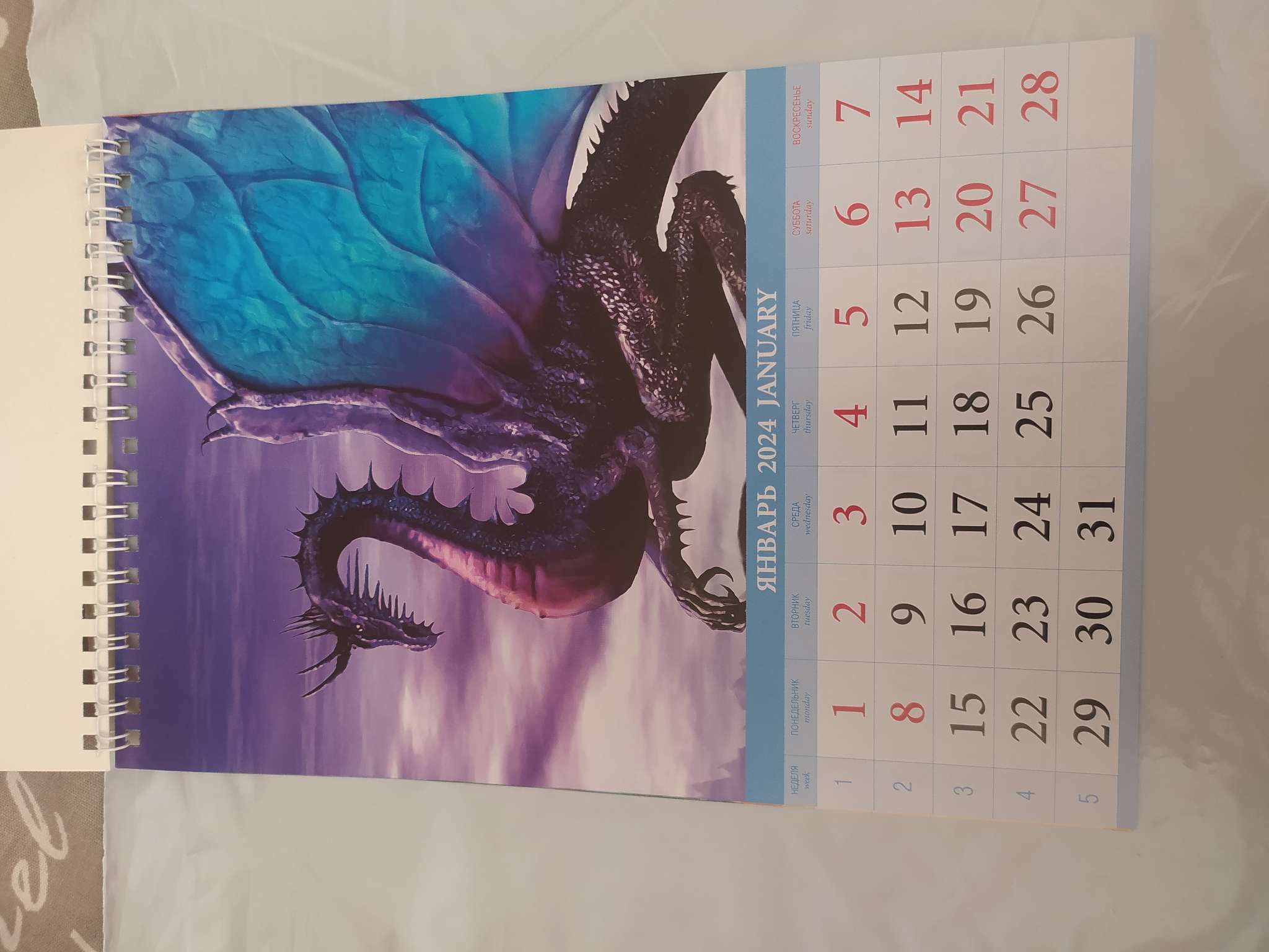 Фотография покупателя товара Календарь на пружине без ригеля "Символ года - 3" 2024 год, 17х25 см - Фото 2